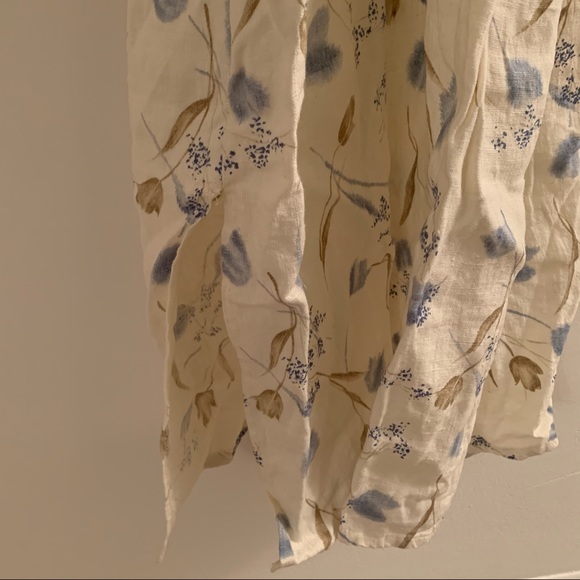 Vintage Linen and Denim Floral Maxi Dress - Picture 6 of 7